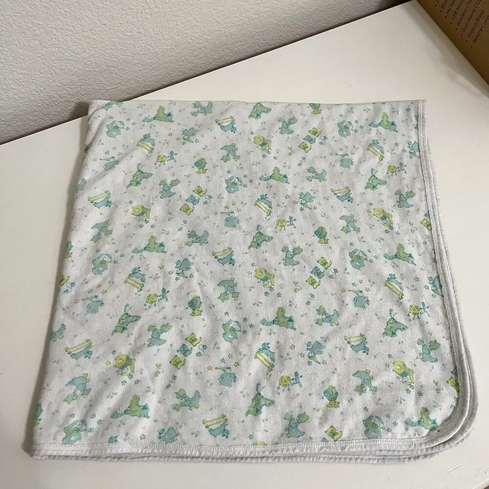 Vintage Carter's Mother Goose Nursery Rhymes Baby Receiving Blanket Cotton USA